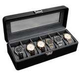 Ashbourne® Premium Uhrenkoffer für 6 Uhren