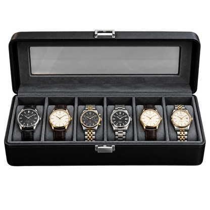 Ashbourne® Premium Uhrenkoffer für 6 Uhren