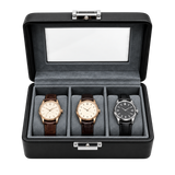 Ashbourne® Premium Uhrenkoffer für 3 Uhren