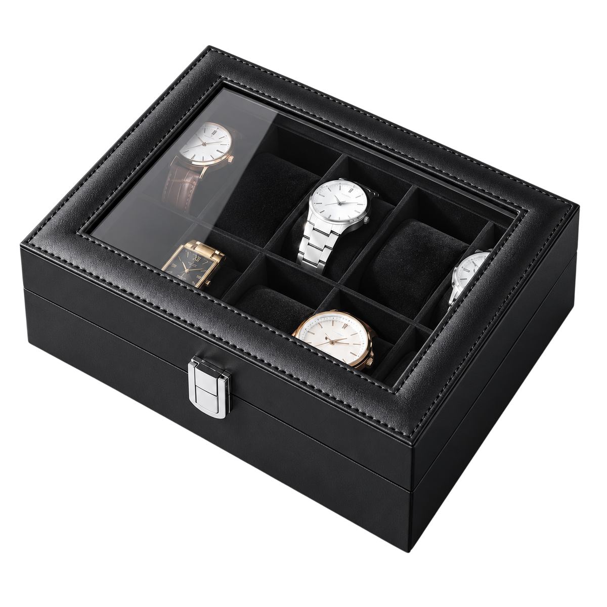 Ashbourne® Premium Uhrenkoffer für 10 Uhren