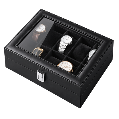 Ashbourne® Premium Uhrenkoffer für 10 Uhren